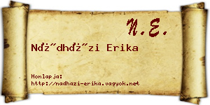 Nádházi Erika névjegykártya